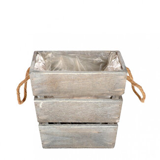 4A Wooden Flower Pot "Vanga" | Colour: Grey | Diameter 21 centimetres | Height 19 centimetres | Per 10 flower pots