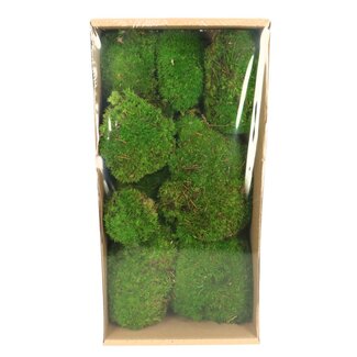 4A Gepreserveerd Mos | Kleur: Groen | Afmeting 7 - 15 centimeter | Inhoud 10 stuks | Per doosje