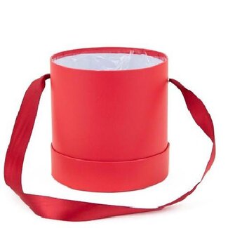 4A Bouquet Holder “Hatbox” Mono | Colour: Red | Diameter 12 centimetres | Height 12 centimetres | Per 6 bouquet holders