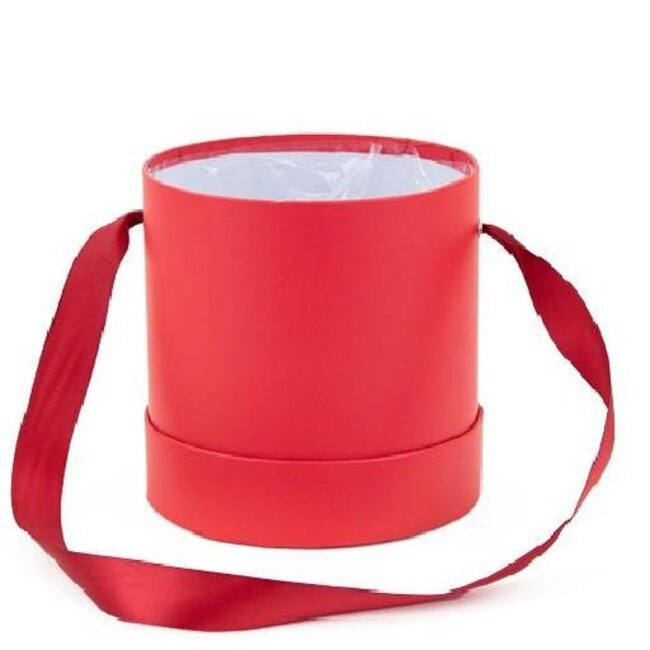 Bouquet Holder "Hat Box" Mono | Colour: Red | Diameter 12 centimetres | Height 12 centimetres | Per 6 bouquet holders