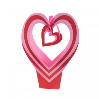 4A Tas "Your Love" | Kleur: Rood Roze | Lengte 31 centimeter | Breedte 41 centimeter | Hoogte 42 centimeter | Per 10 tassen