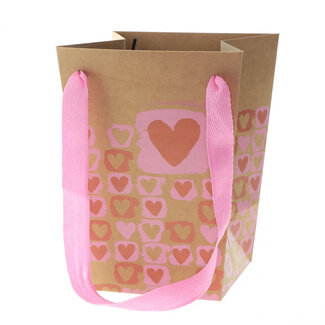 4A Tas "Art of Love" | Kleur: Roze | Lengte 15 centimeter | Breedte 11 centimeter | Hoogte 20 centimeter | Per 10 tassen