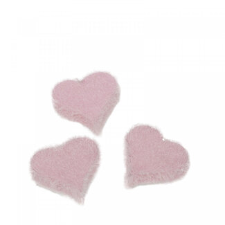 4A Deco Heart Flock | Colour: Light Pink | Diameter 3 centimetres | Per 24 hearts