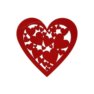 4A Hart Foam Decoratie | Kleur: Rood | Diameter 30 centimeter | Per 6 harten