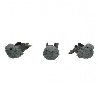 4A Decorative Bird | Colour: Grey | Length 8.5 centimetres | Width 5 centimetres | Height 4 centimetres | Per 3 birds