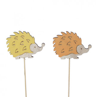 4A Wooden Hedgehog Plant Stake | Colour: Brown | Hedgehog Diameter 5 centimetres | Stake Length ± 20 centimetres | Per 10 stakes