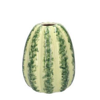 4A Keramieken Pompoen Vaas | Kleur: Groen | Diameter 11 centimeter | Hoogte 12 centimeter | Per 12 vazen