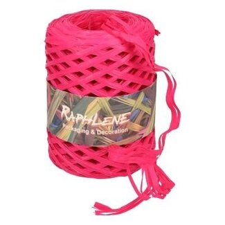 4A Raffia Lint | Kleur: Fuchsia | Breedte 13 millimeter | Lengte 200 meter | Per rol