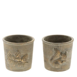 4A Autumn Flower Pot Plant Pot “Minka” | Colour: Brown | Diameter 14.5 centimetres | Height 13 centimetres | Per 6 flower pots