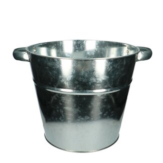 4A Zinkvase Blumentopf Pflanzentopf | Farbe: Silberfarben | Durchmesser 26 Zentimeter | Höhe 22,5 Zentimeter | Inhalt 5 Liter | Pro 2 Vasen