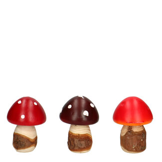 4A Paddenstoel Decoratie “Pixie” | Kleur: Gemengde Kleuren | Diameter 6 centimeter | Lengte 9 centimeter | Per 12 paddenstoelen