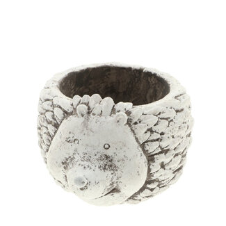 4A Ceramic Autumn Flower Pot Planter "Hedgehog" | Colour: Grey | Length 17 centimetres | Width 13 centimetres | Height 11 centimetres | Set of 4 flower pots