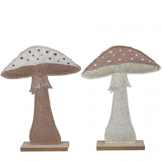 4A Mushroom Assortment Decoration | Colour: Beige | Length 22.5 centimetres | Width 5 centimetres | Height 30.5 centimetres | Per 6 mushrooms