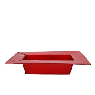 4A Zinkschale Blumentopf Pflanzenkübel | Farbe: Rot | Durchmesser 31 - 20 Zentimeter | Höhe 5 Zentimeter | Pro 5 Schalen