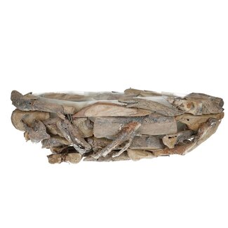 4A Driftwood Flower Pot Planter | Colour: Natural White | Length 42 centimetres | Width 22 centimetres | Height 14 centimetres | Per flower pot
