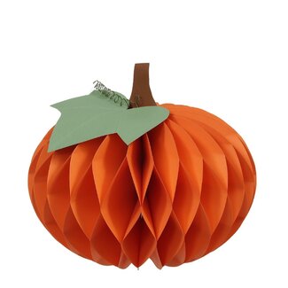 4A Papieren Pompoen Decoratie | Kleur: Oranje | Hoogte 26 centimeter | Breedte 30 centimeter | Per pompoen