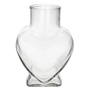 4A Glazen Vaas Hartvorm “Lovely” | Kleur: Transparant | Diameter 8 - 15 centimeter | Hoogte 22 centimeter | Per 8 vazen