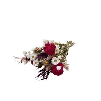 MyFlowers Boeket droogbloemen Rosewood Pink | Lengte ± 50 centimeter | Met donkerroze kunstrozen