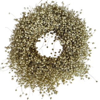 Dutch Dried Goldfarbener Flachs-Kranz Ø 30 Zentimeter