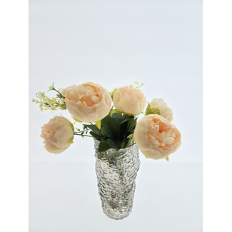 MyFlowers Boeket crèmekleurige Pioenrozen | Paeonia kunstbloemen | Lengte ± 45 centimeter | Met 5 bloemkoppen