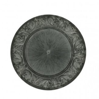 4A Melamine Kunststof “Victory” Bord | Kleur: Grijs | Diameter 33 centimeter | Hoogte 2 centimeter | Per 6 borden