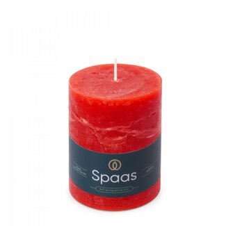 4A Candle Pillar Rustic | Colour: Red | Diameter 8 centimetres | Height 11 centimetres | Per 6 candles