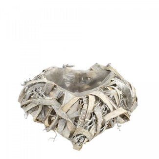 4A Willow Planter Heart | Colour: Grey | Length 22 centimetres | Width 20 centimetres | Height 5 centimetres | Per 2 planters