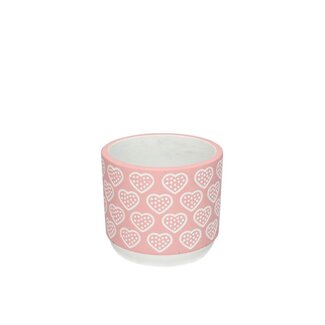 4A Keramiek Bloempot “Adore” | Kleur: Roze | Diameter 12.5 centimeter | Hoogte 10.5 centimeter | Per 6 potten