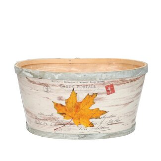 4A Houten Bloempot Plantenbak “Blad” | Kleur: Geel | Lengte 22 centimeter | Breedte 18 centimeter | Hoogte 11 centimeter | Per 10 plantenbakken