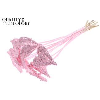 QC Lata Heart 8cm on stem Hat type Covered Light Pink