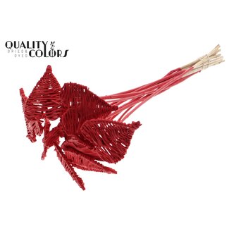 QC Lata Heart 8cm on stem Hat type Covered Red