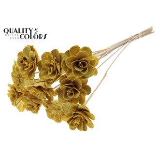 QC Beetal Rose Ø8cm on stem Yellow