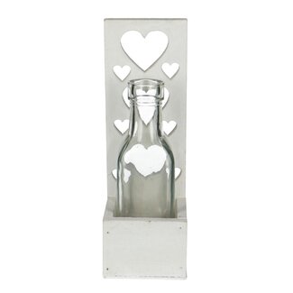 4A Glass Heart-Shaped Bottle Holder | Colour: Natural White | Diameter 3 - 5 centimetres | Height 16 centimetres | Per 12 hearts