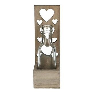 4A Heart-Shaped Glass Bottle Holder | Colour: Grey | Diameter 3 - 5 centimetres | Height 16 centimetres | Per 12 hearts