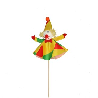 4A Clown Franny Bijsteker | Kleur: Roze en Wit | | Diameter 10 centimeter | Lengte ± 50 centimeter | Per 25 bijstekers