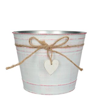4A Zinc Flower Pot “Love” | Colour: Pink | Diameter 21 centimetres | Height 16 centimetres | Per 5 flower pots