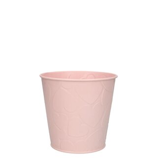 4A Zinken Bloempot “Hearts” | Kleur: Roze | Diameter 13 centimeter | Hoogte 12 centimeter | Per 10 bloempotten