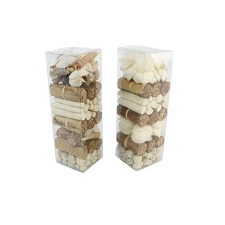 4A Schelpenmix in koker | Kleur: Gemengde Kleuren | Lengte 8 centimeter | Hoogte koker 25 centimeter | Per koker