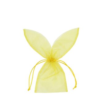 4A Organza Tas “Bunny” | Kleur: Geel | Breedte 11 centimeter | Hoogte 27 centimeter | Per 10 tasjes