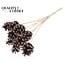 Pine cone on stick | Colour: Brown with Champagne Colour | Champagne Tipped Pick | Pine cone diameter 5 - 7 centimetres | Length ± 50 centimetres | Per 10 picks