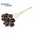 Pine Cone on Stick | Colour: Brown with Platinum Colour | Platinum Tipped Insert Stick | Pine Cone Diameter 5 - 7 centimetres | Length ± 50 centimetres | Per 10 insert sticks
