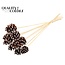 Pine Cone on Stick | Colour: Brown with White | White Tipped Decorative Stick | Pine Cone Diameter 5 - 7 centimetres | Length ± 50 centimetres | Per 10 decorative sticks