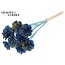 Beetal Rose on a stick | Colour: Speckled Blue Yellow | Rose diameter 6 centimetres | Stick length ± 50 centimetres | Per 10 sticks