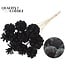 Pine cone on stick | Colour: Black | Sawdust Black Insert Stick | Pine cone diameter 5 - 7 centimetres | Length ± 50 centimetres | Per 10 insert sticks