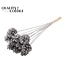 Pine cone on stick | Colour: Silver with Glitter | Pine cone diameter 5 - 7 centimetres | Length ± 50 centimetres | Per 10 picks