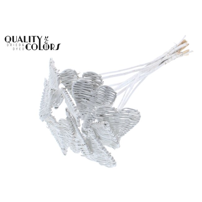 Lata Heart 8cm on stem Hat type Covered White