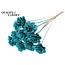 Shola Houten Roos op stok | Kleur: Turquoise | Shola Beetal Rose Bijsteker | Diameter roos 8 centimeter | Lengte bijsteker ± 50 centimeter | Per 10 bijstekers