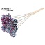 Shola Wooden Rose on Stick | Colour: Speckled Light Blue Cherry Colour | Shola New Beauty Rose Stick | Rose Diameter 6 centimetres | Stick Length ± 50 centimetres | Per 10 sticks