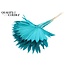 Dried Palm Leaf in Fan Shape | Colour: Intense Turquoise | Palm Sun Dried Flowers | Length ± 50 centimetres | Per 10 stems