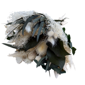MyFlowers Bouquet of dried flowers Senza Jolie Bianco | Length ± 40 centimetres | With various white bleached and green dried flowers